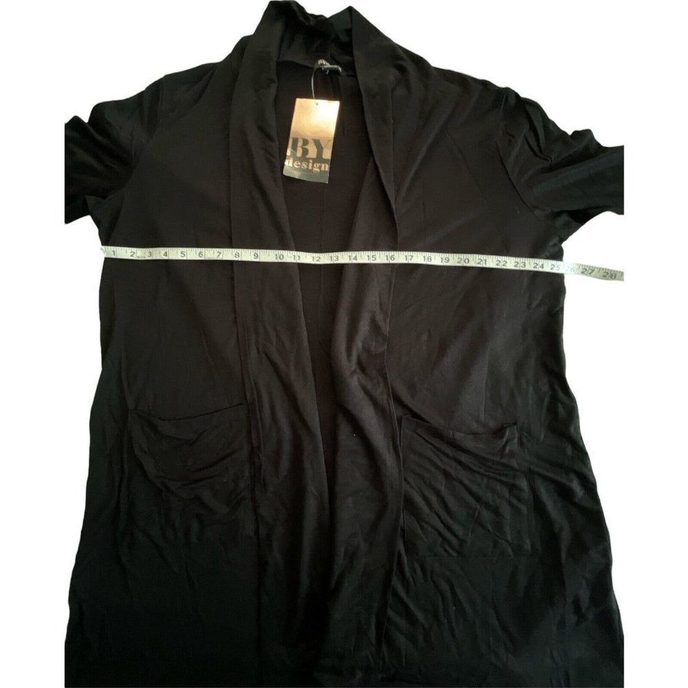 Women’s Dusters Plus Size 1X BY Design Light Duster Cardigan With Pockets Black - Picture 6 of 12